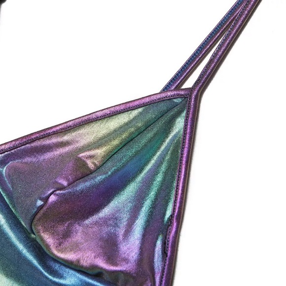 FINAL PRICE Metallic rainbow rave festival Top - Picture 4 of 6